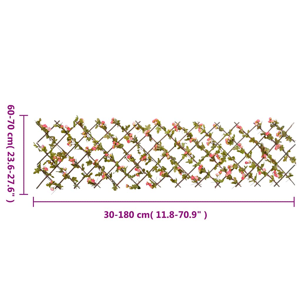  Artificial Ivy Trellis Expandable 5 pcs Dark Pink 180x60 cm