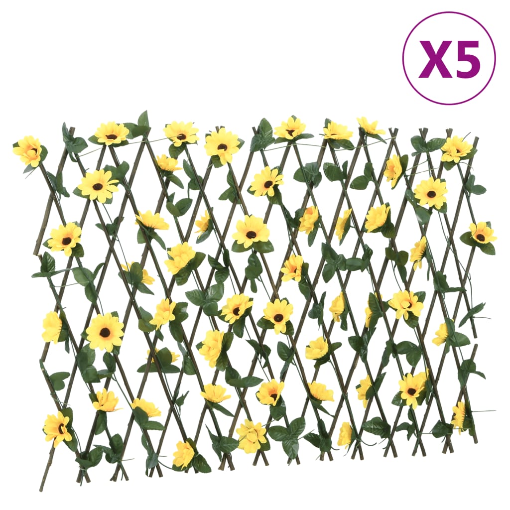  Artificial Ivy Trellis Expandable 5 pcs Yellow 180x60 cm