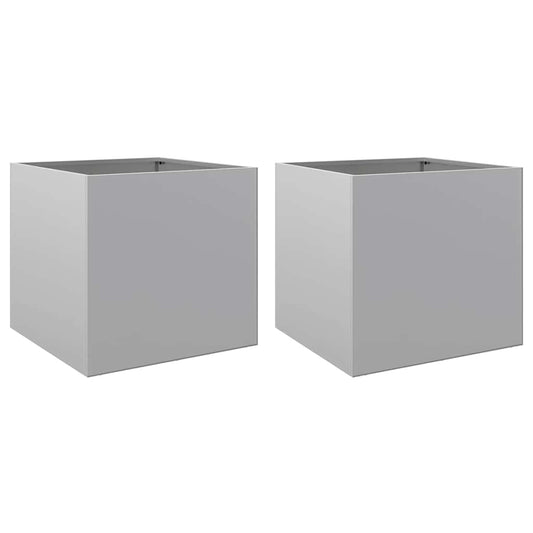 Planters 2 pcs Silver 49x47x46 cm Galvanised Steel