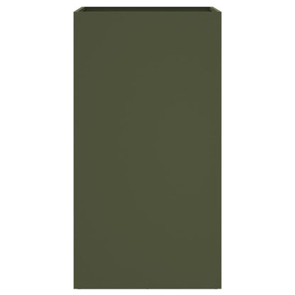 Planter Olive Green 42x38x75 cm Steel