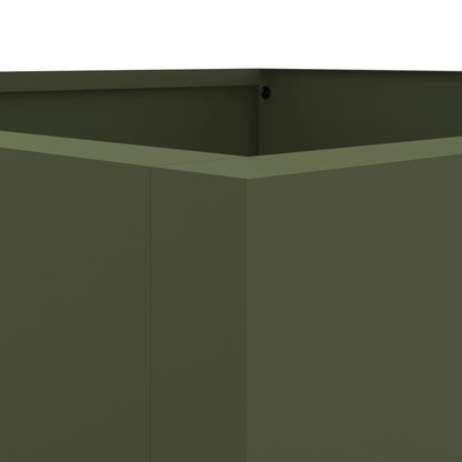 Planter Olive Green 42x38x75 cm Steel