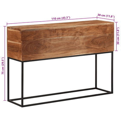 Console Table 110x30x75 cm Solid Wood Acacia and Iron