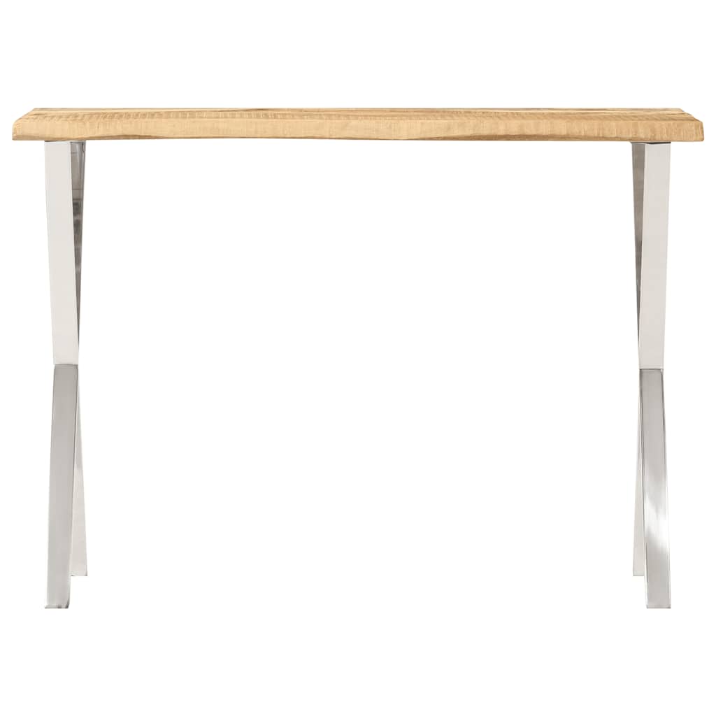 Console Table with Live Edge 105x33x76 cm Solid Wood Mango