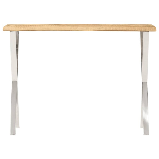 Console Table with Live Edge 105x33x76 cm Solid Wood Mango