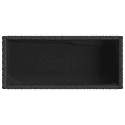 Garden Planters with Shelf 2 pcs Black 90x40x75 cm Poly Rattan