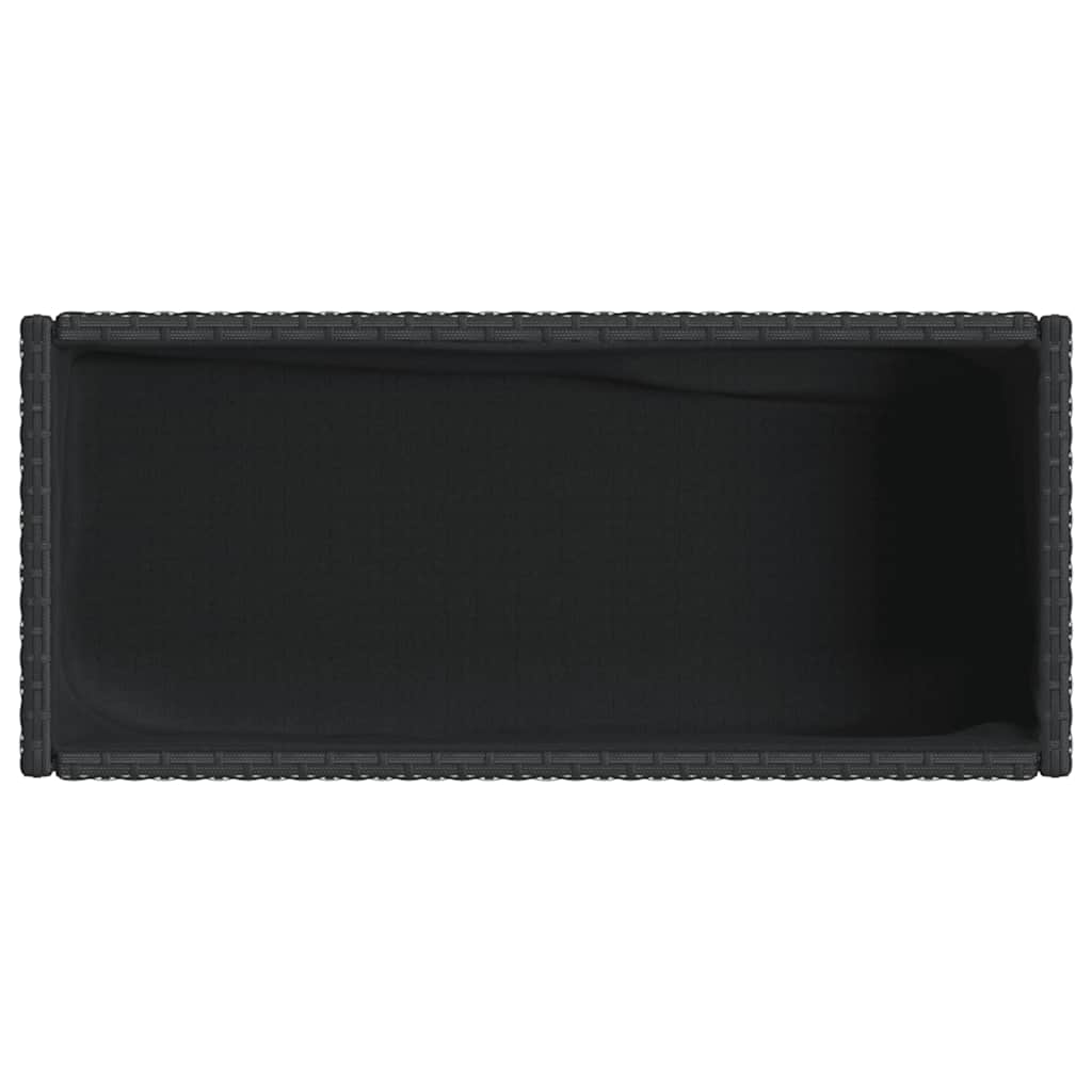 Garden Planters with Shelf 2 pcs Black 90x40x75 cm Poly Rattan