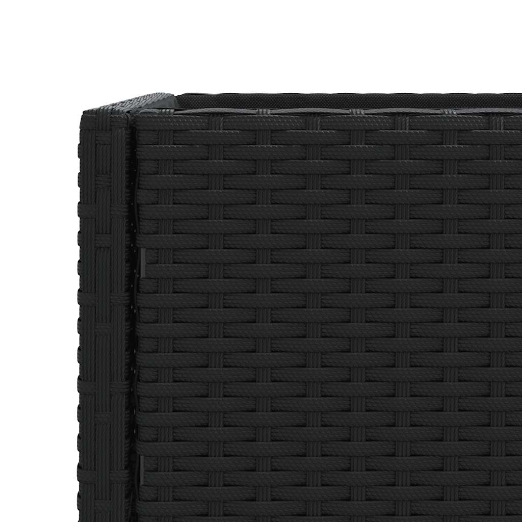Garden Planters with Shelf 2 pcs Black 90x40x75 cm Poly Rattan