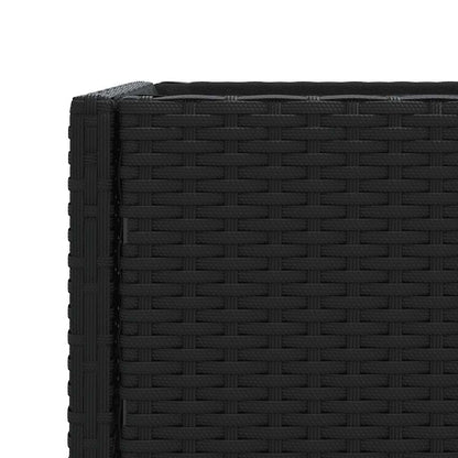 Garden Planters with Shelf 2 pcs Black 90x40x75 cm Poly Rattan