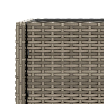 Garden Planters with Shelf 2 pcs Grey 90x40x75 cm Poly Rattan