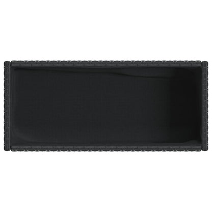 Garden Planters with Shelf 2 pcs Black 70x28x70 cm Poly Rattan