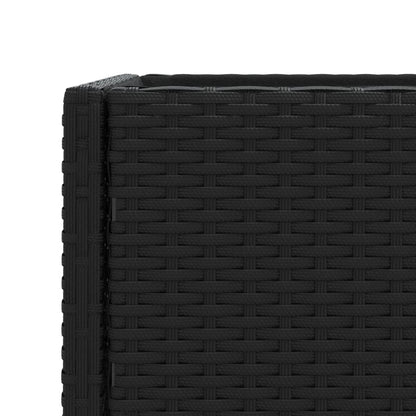 Garden Planters with Shelf 2 pcs Black 70x28x70 cm Poly Rattan