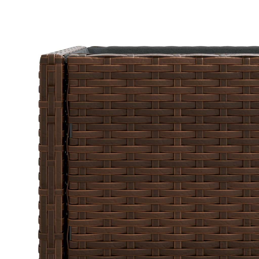 Garden Planters with Shelf 2 pcs Brown 70x28x70 cm Poly Rattan