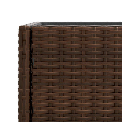 Garden Planters with Shelf 2 pcs Brown 70x28x70 cm Poly Rattan