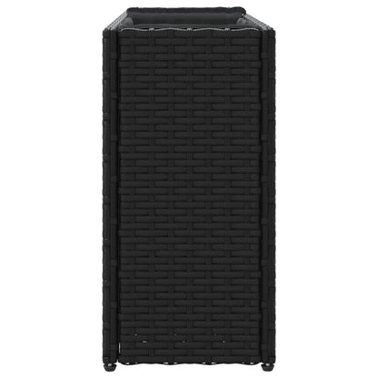 Garden Planters with 2 Pots 2 pcs Black 90x20x40 cm Poly Rattan