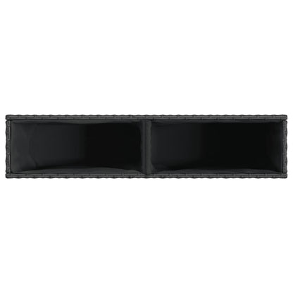 Garden Planters with 2 Pots 2 pcs Black 90x20x40 cm Poly Rattan
