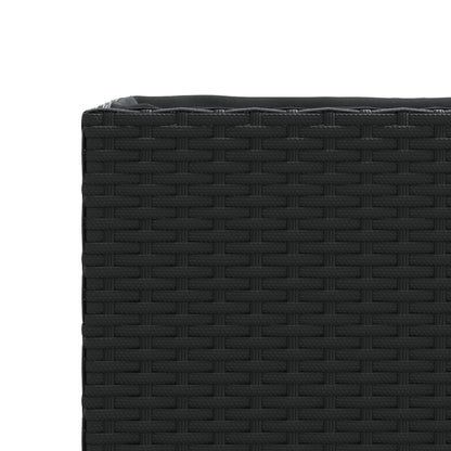Garden Planters with 2 Pots 2 pcs Black 90x20x40 cm Poly Rattan