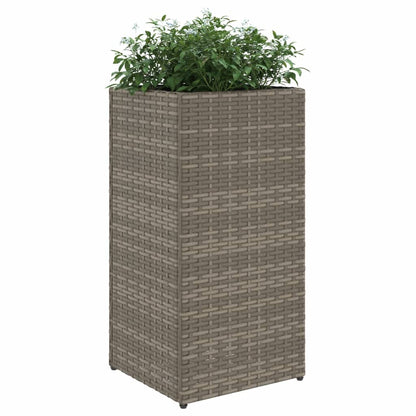 Garden Planters 2 pcs Grey 30x30x60 cm Poly Rattan