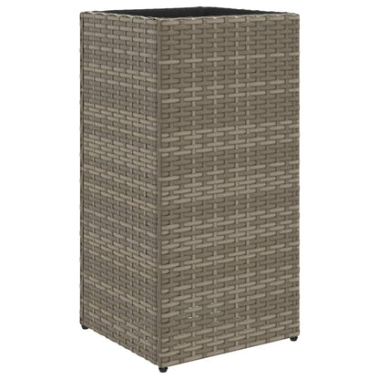 Garden Planters 2 pcs Grey 30x30x60 cm Poly Rattan