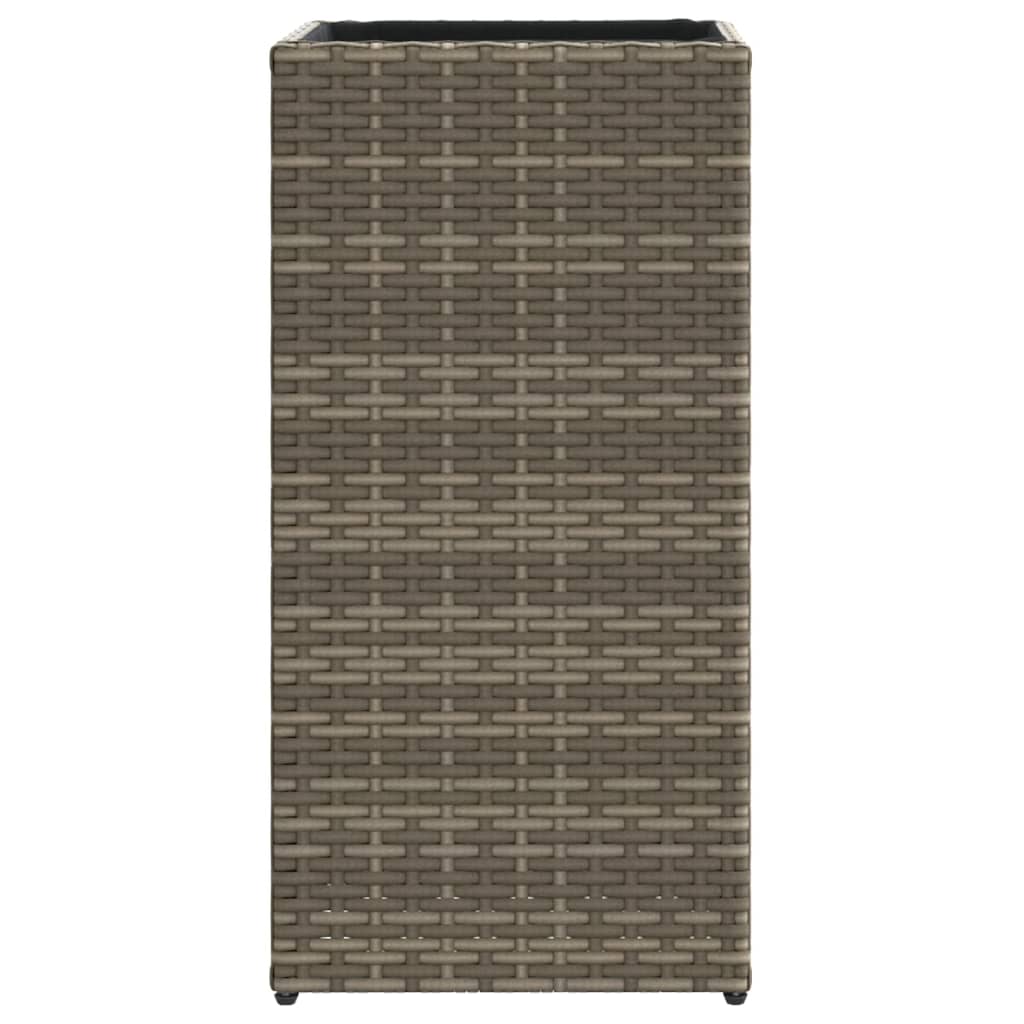 Garden Planters 2 pcs Grey 30x30x60 cm Poly Rattan