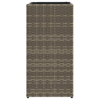 Garden Planters 2 pcs Grey 30x30x60 cm Poly Rattan