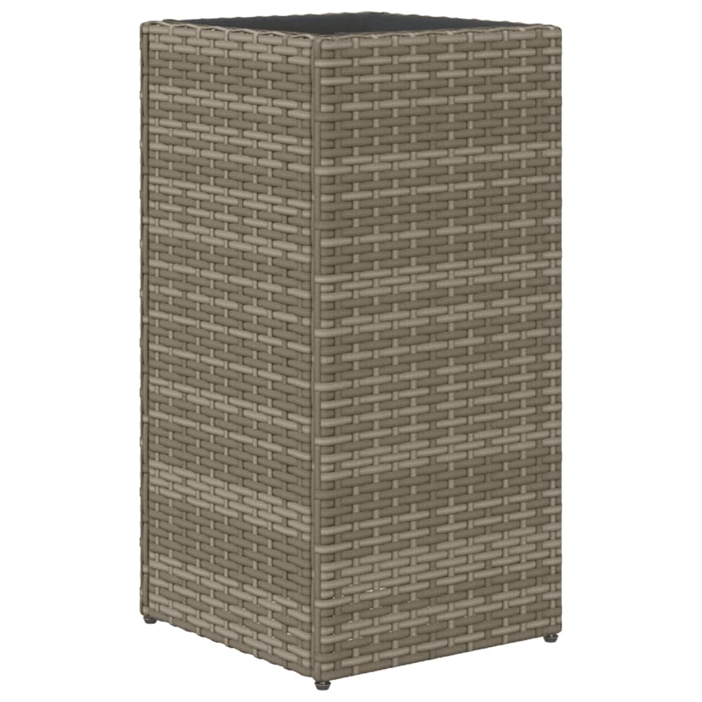 Garden Planters 2 pcs Grey 30x30x60 cm Poly Rattan