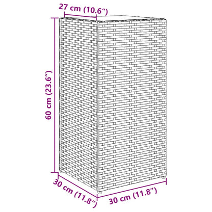 Garden Planters 2 pcs Grey 30x30x60 cm Poly Rattan