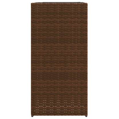 Garden Planters 2 pcs Brown 40x40x80 cm Poly Rattan