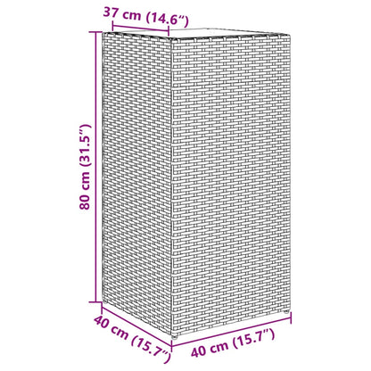 Garden Planters 2 pcs Brown 40x40x80 cm Poly Rattan