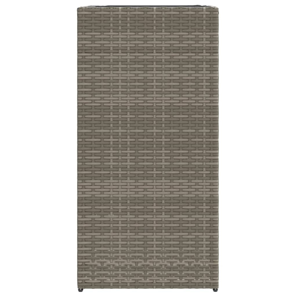 Garden Planters 2 pcs Grey 40x40x80 cm Poly Rattan