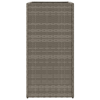 Garden Planters 2 pcs Grey 40x40x80 cm Poly Rattan