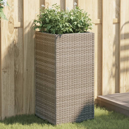 Garden Planters 2 pcs Grey 40x40x80 cm Poly Rattan