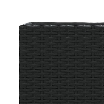 Garden Planters with 3 Pots 2 pcs Black 105x30x32 cm Poly Rattan