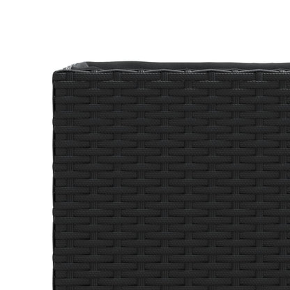 Garden Planters with Wheels 2 pcs Black 107x32x38 cm Poly Rattan