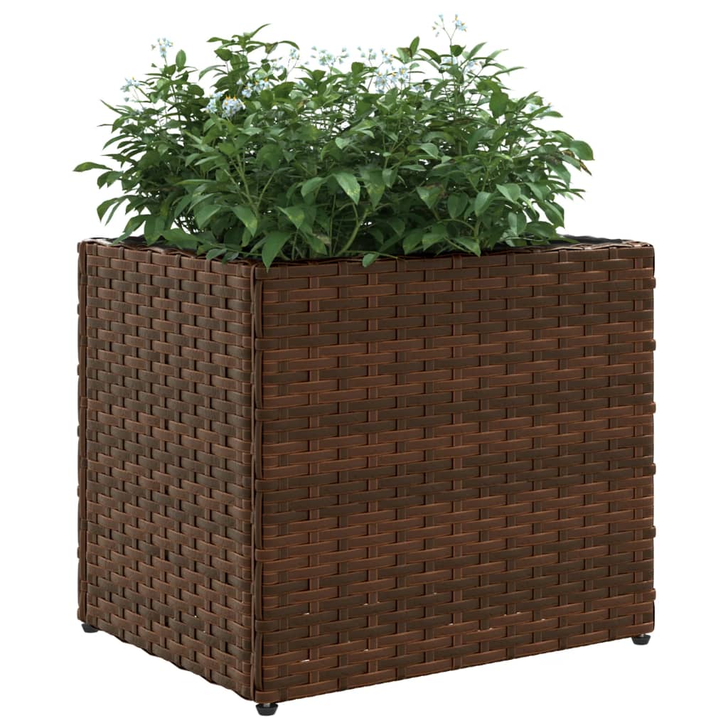 Garden Planters 2 pcs Brown 36x30x32 cm Poly Rattan