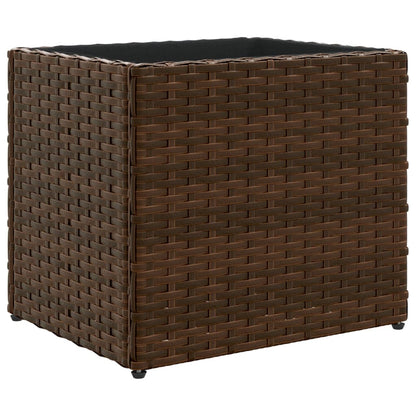 Garden Planters 2 pcs Brown 36x30x32 cm Poly Rattan