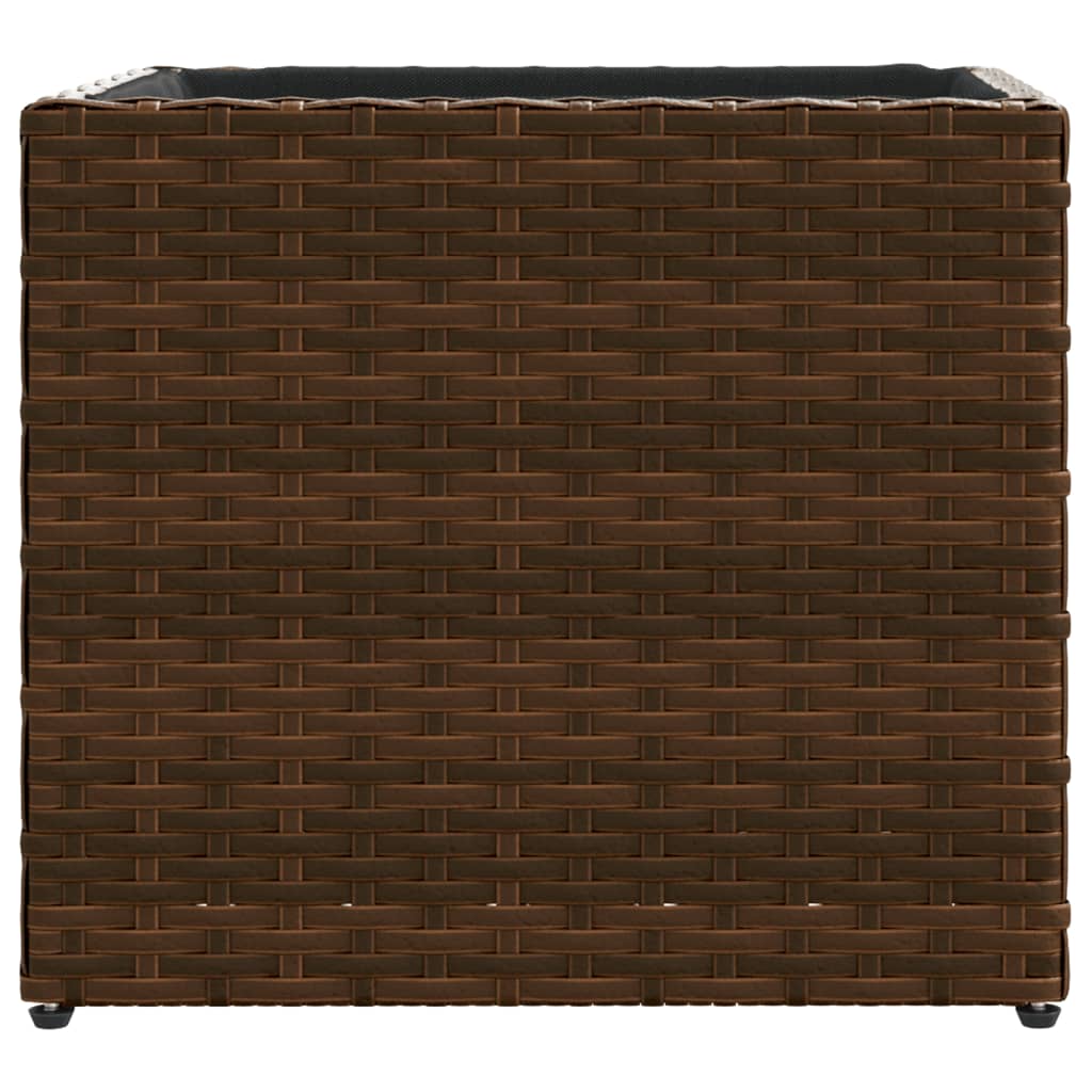 Garden Planters 2 pcs Brown 36x30x32 cm Poly Rattan