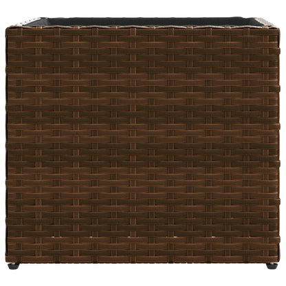 Garden Planters 2 pcs Brown 36x30x32 cm Poly Rattan