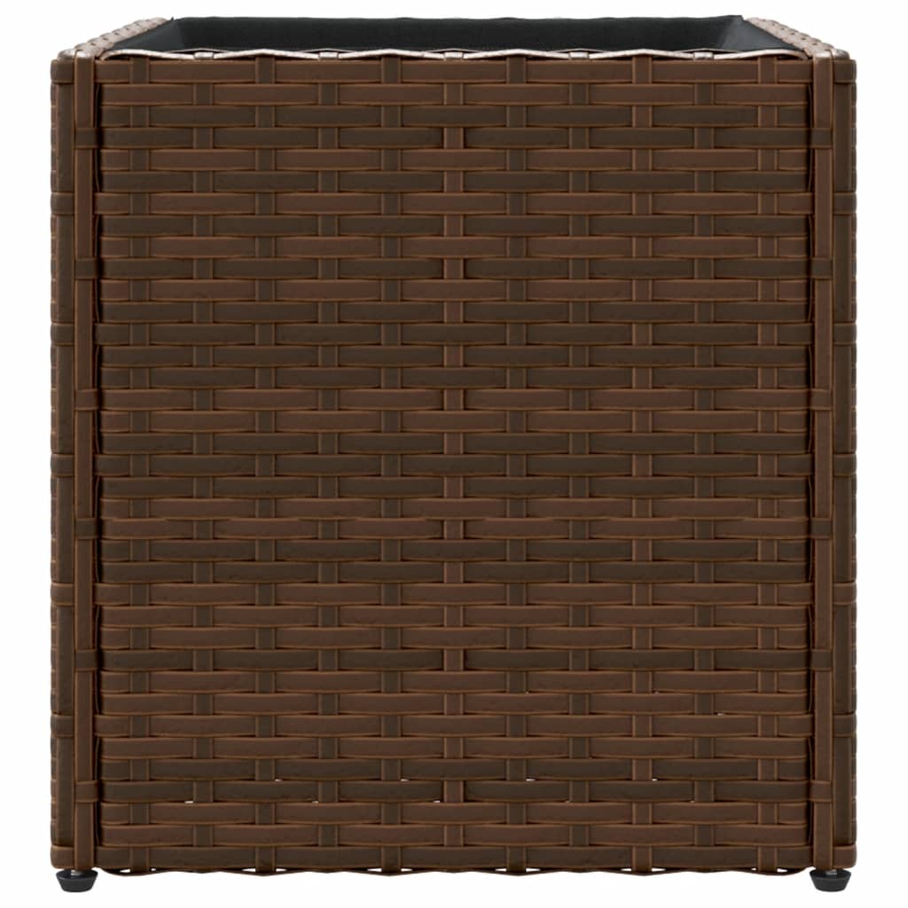 Garden Planters 2 pcs Brown 36x30x32 cm Poly Rattan