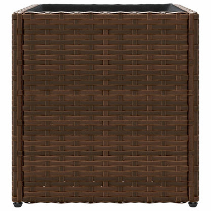 Garden Planters 2 pcs Brown 36x30x32 cm Poly Rattan