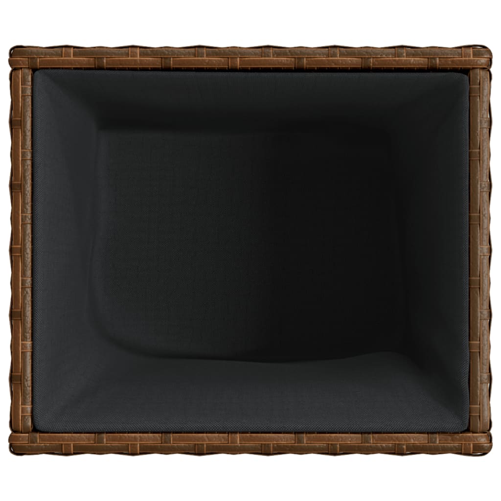Garden Planters 2 pcs Brown 36x30x32 cm Poly Rattan