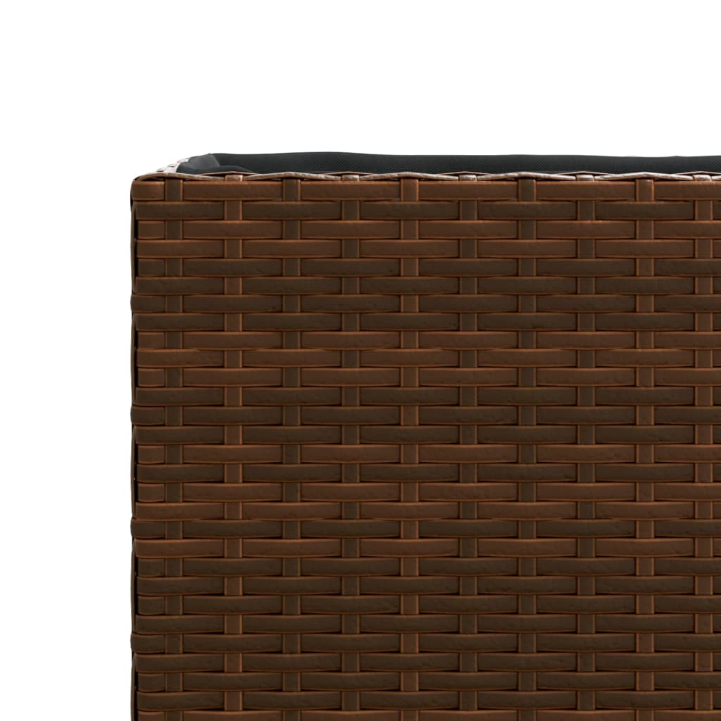 Garden Planters 2 pcs Brown 36x30x32 cm Poly Rattan