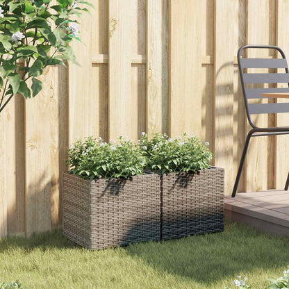 Garden Planters 2 pcs Grey 36x30x32 cm Poly Rattan