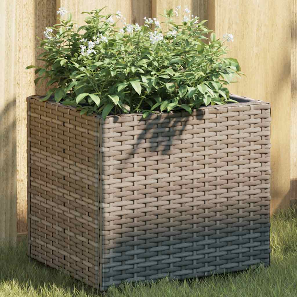 Garden Planters 2 pcs Grey 36x30x32 cm Poly Rattan
