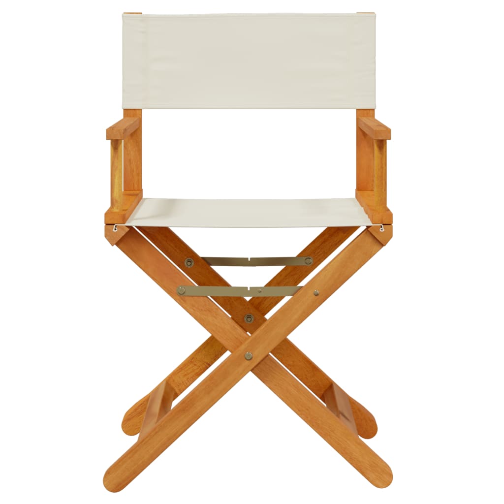8 Piece Folding Garden Chairs Cream White Fabric