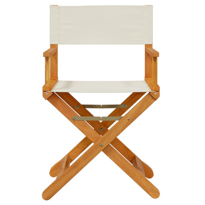 8 Piece Folding Garden Chairs Cream White Fabric