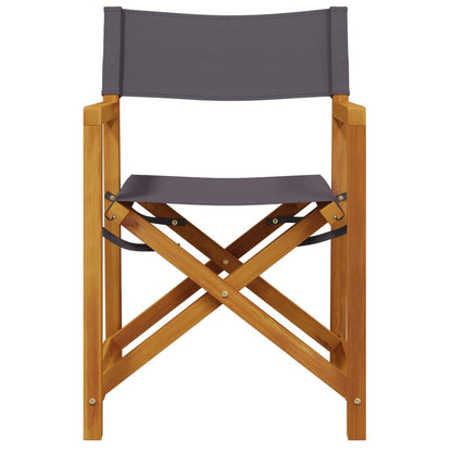 8 Piece Folding Garden Chairs Dark Grey Fabric