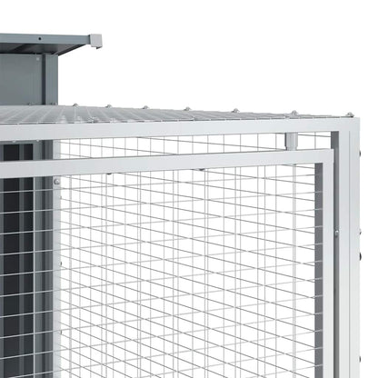 Dog House with Run Anthracite 153x194x110 cm Galvanised Steel