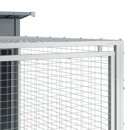Dog House with Run Anthracite 153x194x110 cm Galvanised Steel