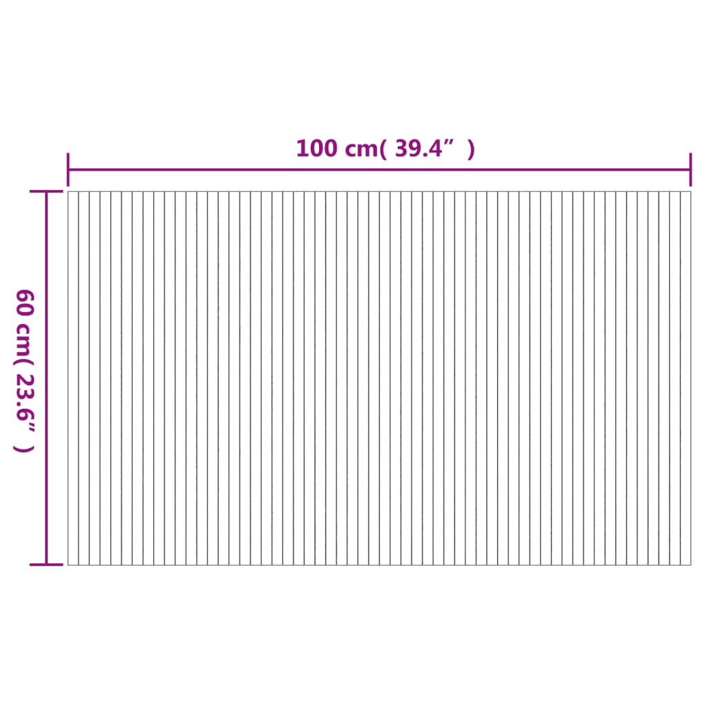 Rug Rectangular Grey 60x100 cm Bamboo
