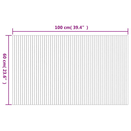 Rug Rectangular Grey 60x100 cm Bamboo